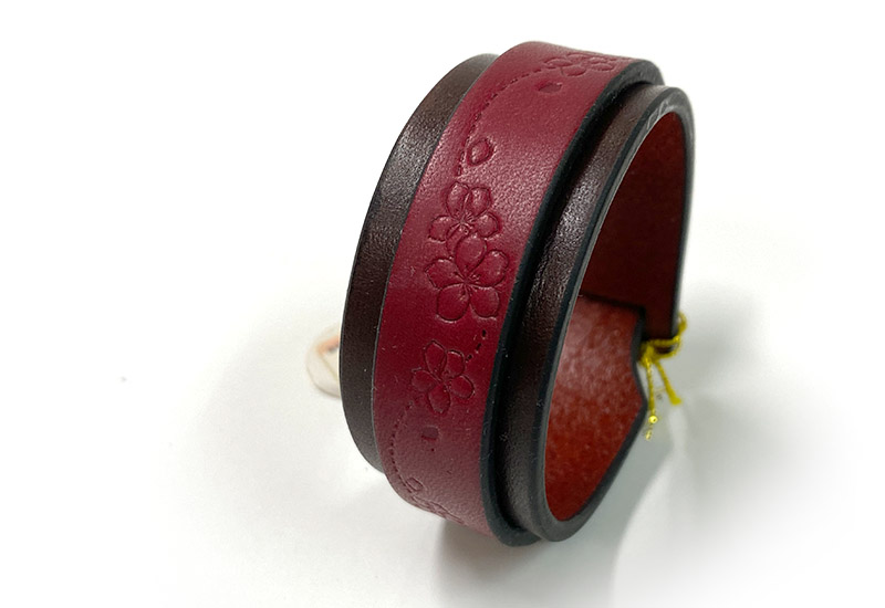 桐花戀 皮革手環-紅色